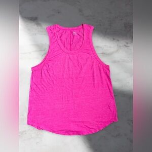 J Crew bright pink tank sleeveless shirt round neck size large